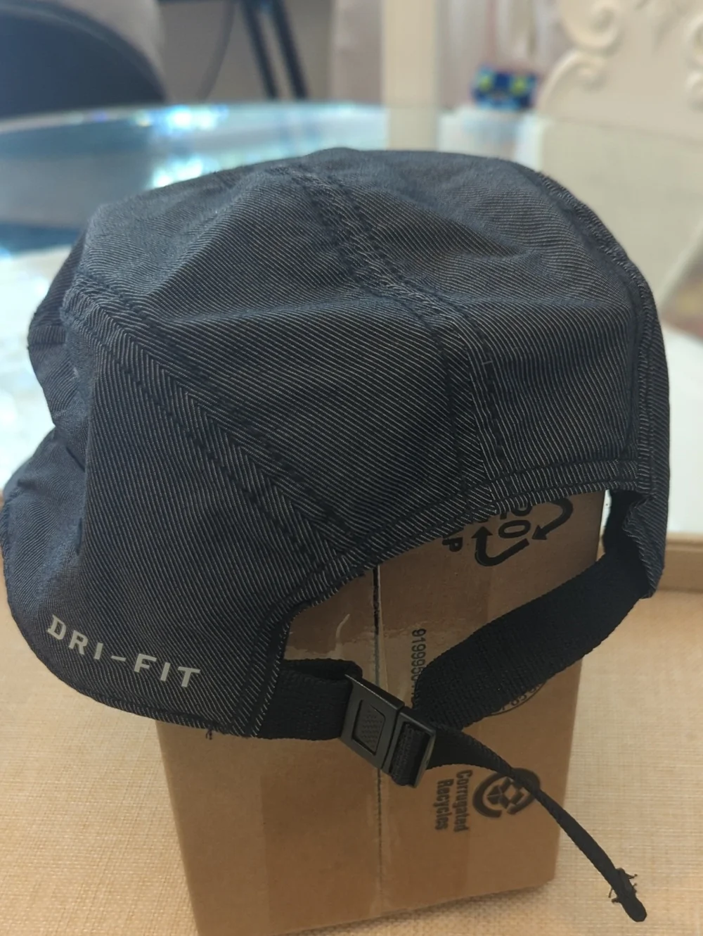 Nike AW84 Dri- Fit  5 Panel Black Swoosh Performance Cap Small